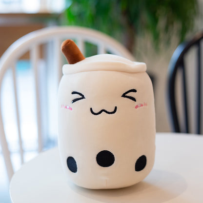 Cute Fruit Drink Plush Stuffed Soft Strawberry Milk Tea Plush Boba Tea Cup Toy Bubble Tea Pillow Cushion Kids Gift